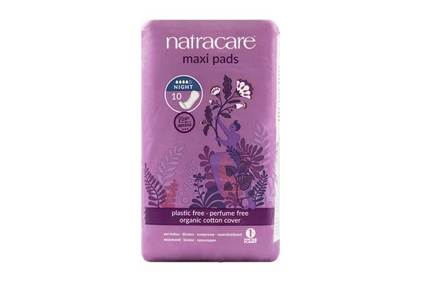 Natracare Night Time Maxi Pads - 10 Pads