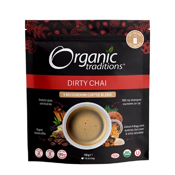 Organic Traditions Dirty Chai Mushroom Coffee - 100g