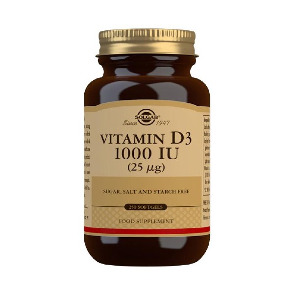 Picture of Solgar Vitamin D3 1000 IU - 250 Softgels