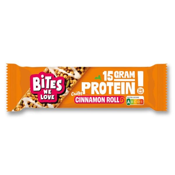 Bites We Love Crispy Cinnamon Roll Protein Bar - 50g