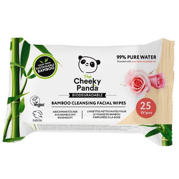 Cheeky Panda Rose Bamboo Facial Cleansing - 25 Wipes