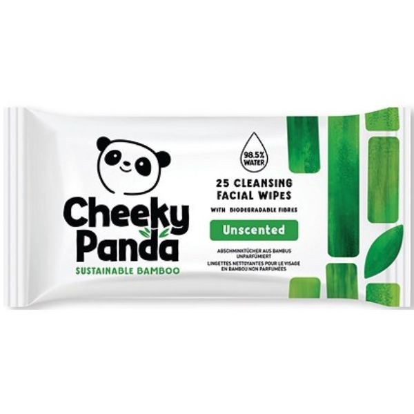 Cheeky Panda Unscented Facial Cleansing - 25 Wipes