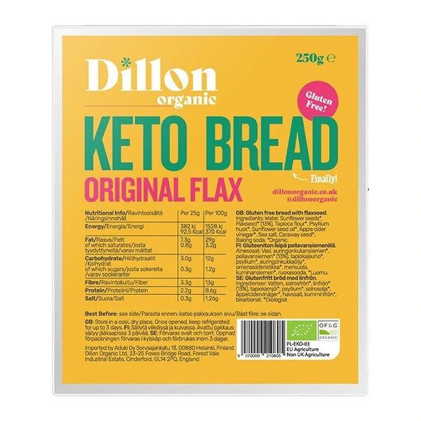 Dillon Organic Flax Keto Bread - 250g