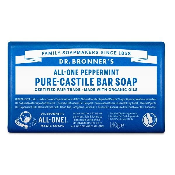 Dr Bronner's Castile Soap Bar Peppermint - 140g