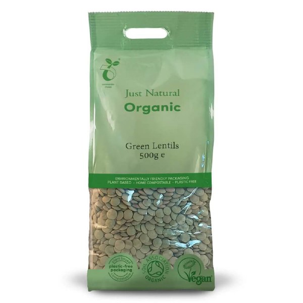 Just Natural Organic Green Lentils - 500g