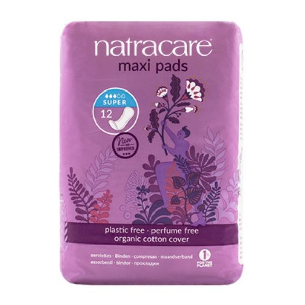 Natracare Super Maxi Pads - 12 Pads
