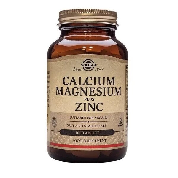 Solgar Calcium Magnesium + Zinc - 100 Tablets
