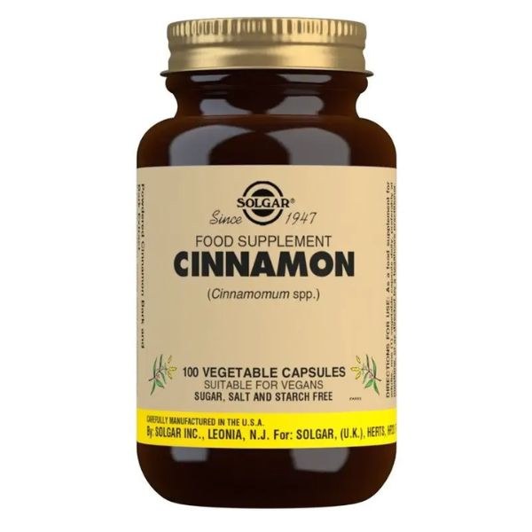 Solgar Cinnamon Capsules - Bottle of 100
