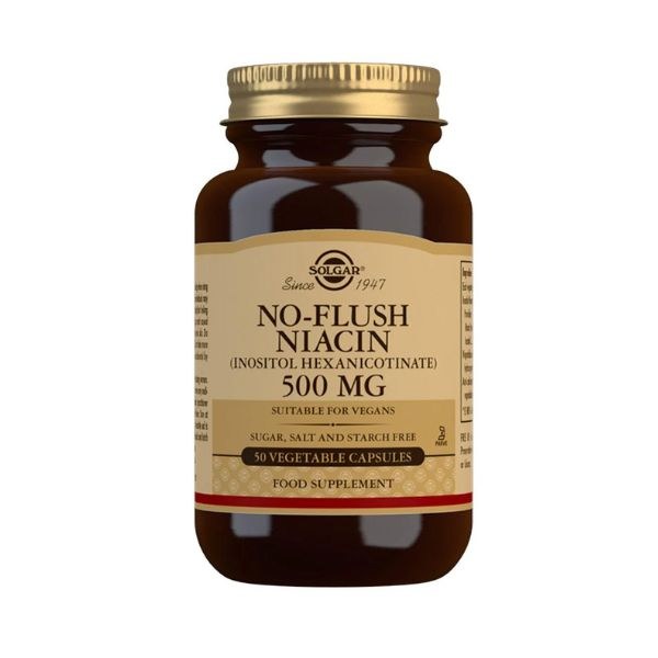 Solgar No Flush Niacin 500mg - 50 Capsules