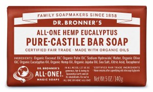 Dr Bronner's Castile Soap Bar - Eucalyptus 140g
