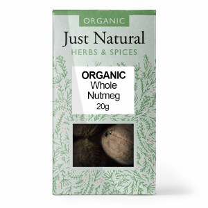 Just Natural Herbs Organic Whole Nutmeg - 20g