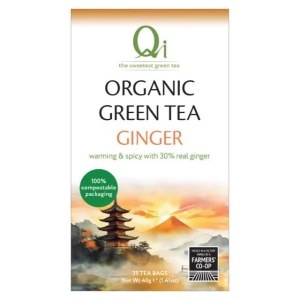 Qi Organic Green Tea & Ginger - 25 Teabags