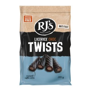 RJ's Licorice Choc Twists - 280g