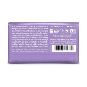 Additional picture of Dr Bronner's Lavender Castile Soap Bar - 140g