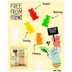 Additional picture of Free From Fellows Sugar Free Gummy Bears - 100g
