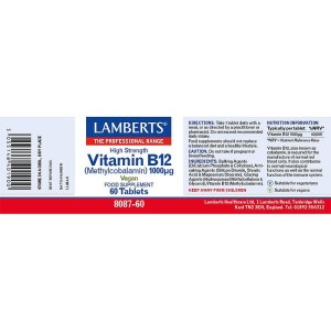 Additional picture of Lambert's Vitamin B12 1000ug - 60 Tablets