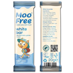 Additional picture of Moo Free Dairy Free White Chocolate Bar - 20g
