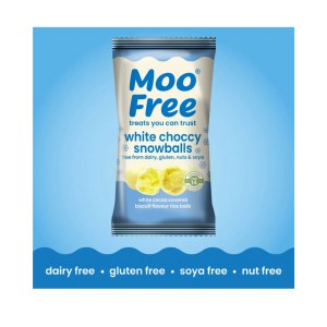 Additional picture of Moo Free White Chocolate Snowballs - 35g