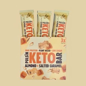 Additional picture of Pulsin Almond Salted Caramel Keto Bar Multipack 3 x 30g