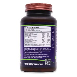 Additional picture of The Good Guru Magnesium Glycinate, Calcium, Zinc & D3 - 90 Capsules