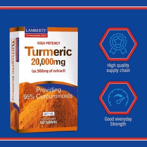 Additional picture of Lamberts Turmeric 20,000mg - 60 Tablets