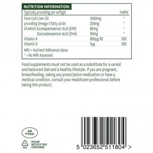 Additional picture of Nature's Aid Cod Liver Oil 1000mg - 90 Capsules