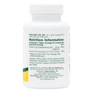 Additional picture of NaturesPlus Vitamins D3 & K2 - 90 Tablets