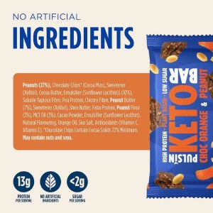Additional picture of Pulsin Choc Orange Keto Bar - 50g