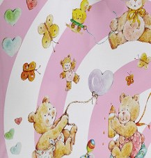 Paper rolls baby bear (70cm x 50m/Pink)