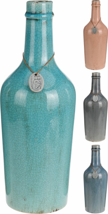Vase Ceramic 15X15X42cm 4Ass
