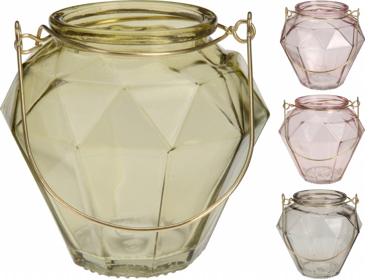 TEALIGHTHOLDER GLASS 105MM 4AS