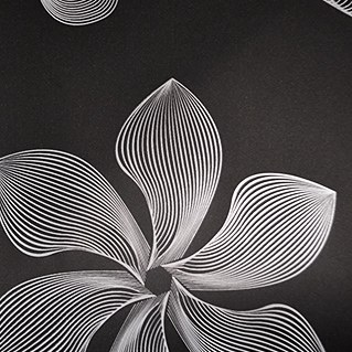 Flower stencil design paper (70cm x 50m/Black)