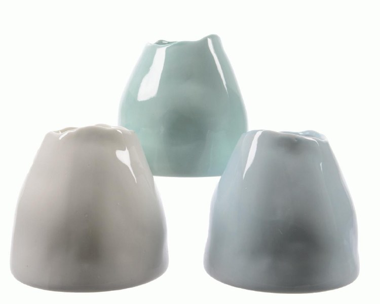 porc vase dented 3col ass