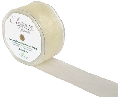 Finesse Wired Ribbon (50mmx20m/Ivory)