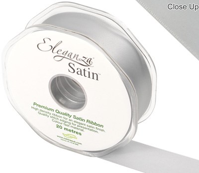 Double Faced Satin 25mm Silver