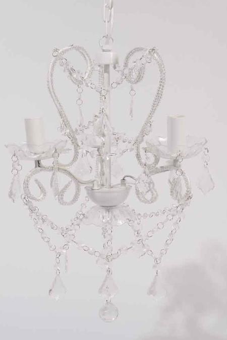 Chandelier 3 Arms with Beads White