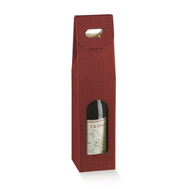 1 Bot. Wine Carrier Silk Burgundy - Seta Bordeaux