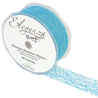 Web Ribbon 38mm Aqua Blue