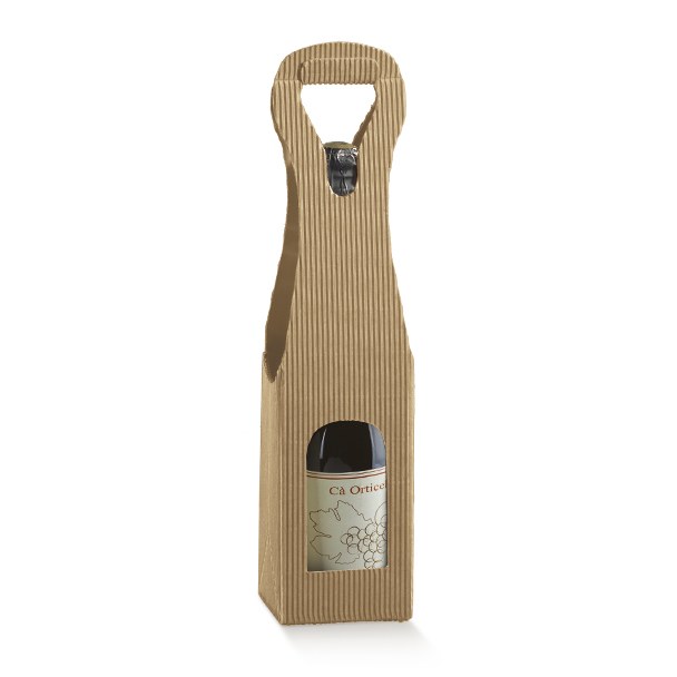 1 Bot. Wine Carrier Wavy Natural - Onda Avana