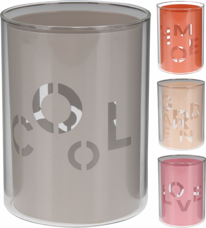 Candle tealightholder metal wi (4 assorted)