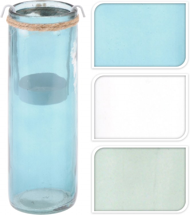 Glass Tealight Holder Assorted (6x18cm)
