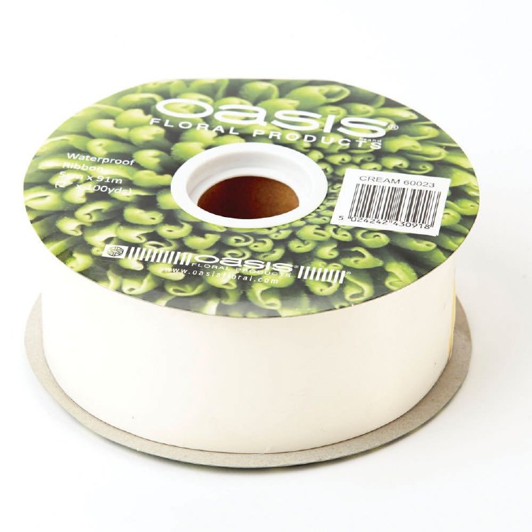 Poly Ribbon Satin Cream  (4.8cm x 91m)