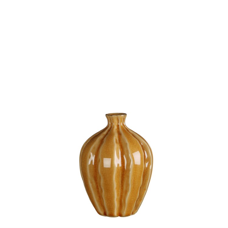 Vase round marlena (11x15cm/Ochre)