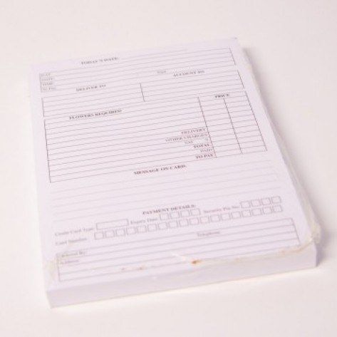 Florist Order Pads x5