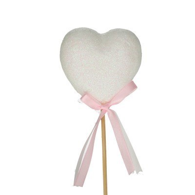 Pick 50cm Hart glitter 7cm