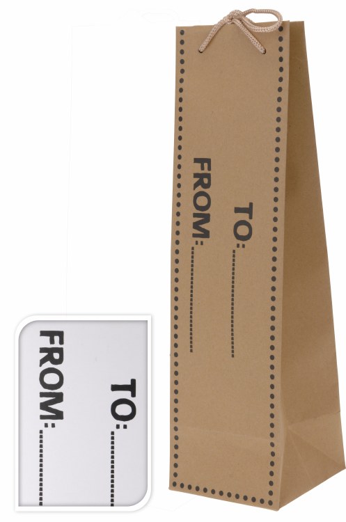 Giftbag Single Bottle Assorted Colors (10x35cm)