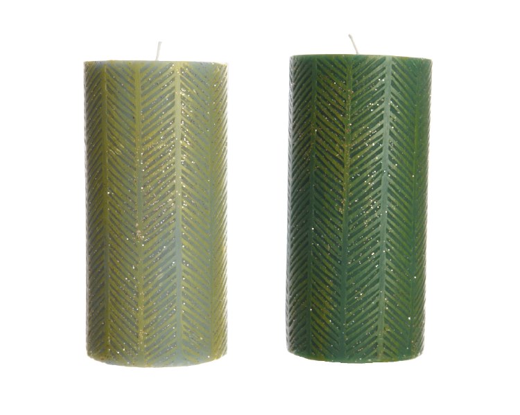 Wax pillar candle leaf (2 assorted)