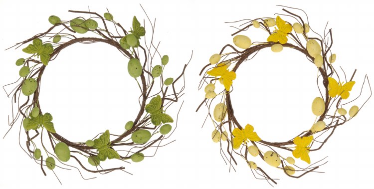 Wreath with Egg Decoration Assorted 20cm