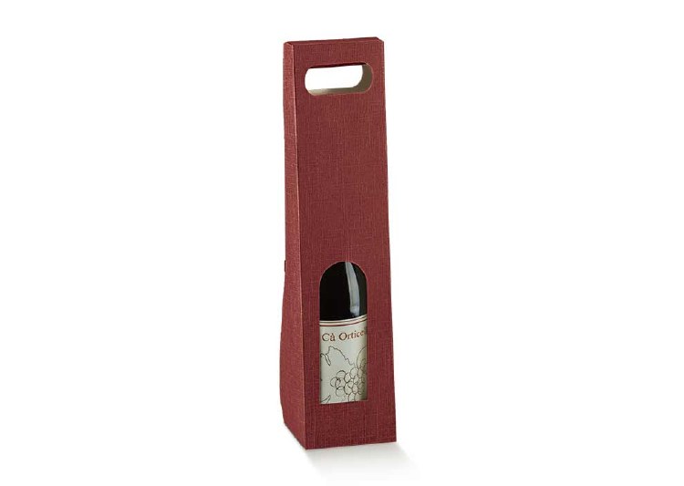 1 Bot. Wine Carrier Silk Burgundy - Seta Bordeaux