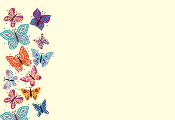 Card Blank - Bright Coloured Butterflies